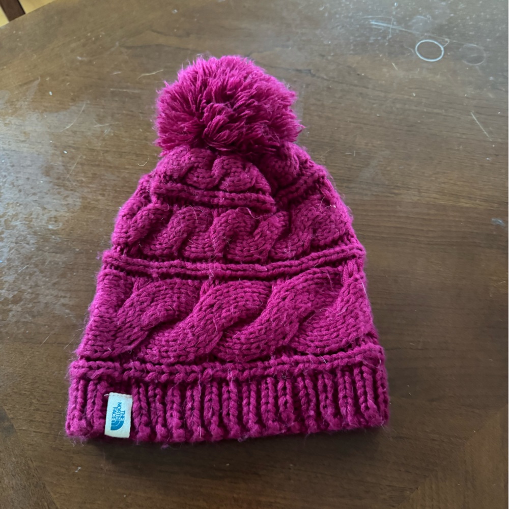 North Face pom pom hat